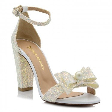 Bilero sandal white glitter